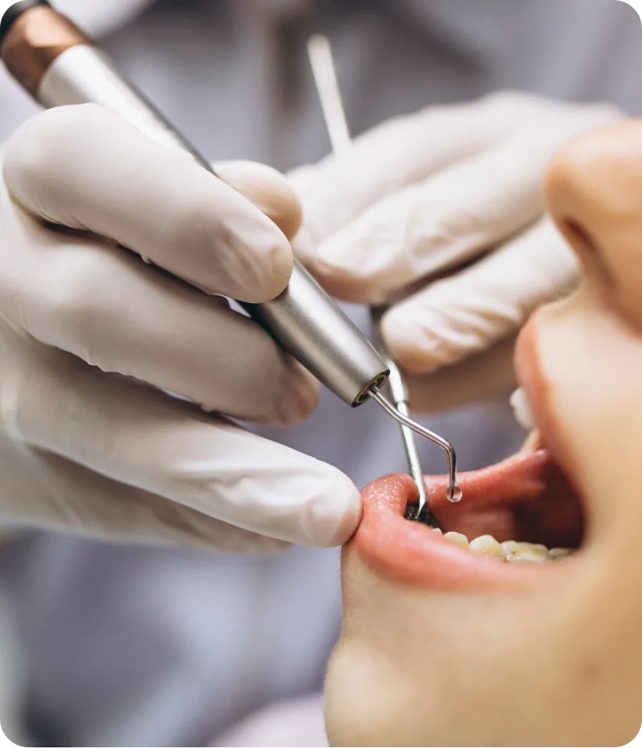 Close-up of healthy gums