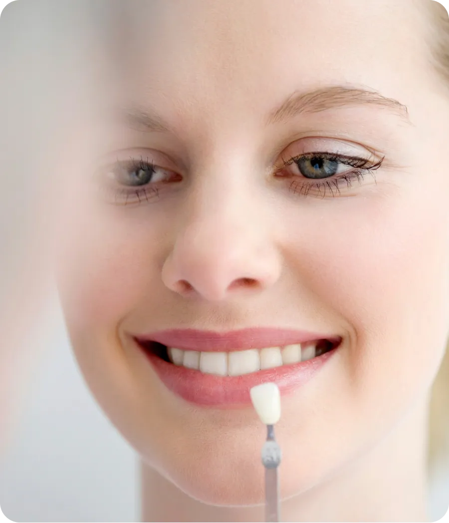 Patient smiling during a dental check-up
