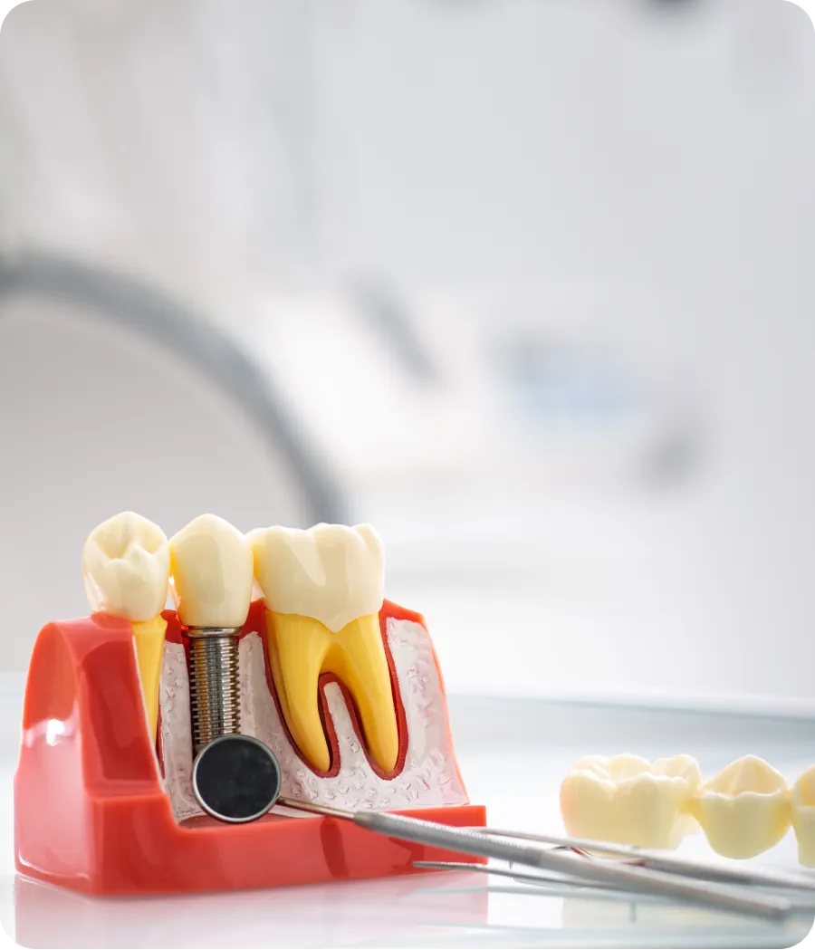 Dentist examining a patient before an extraction